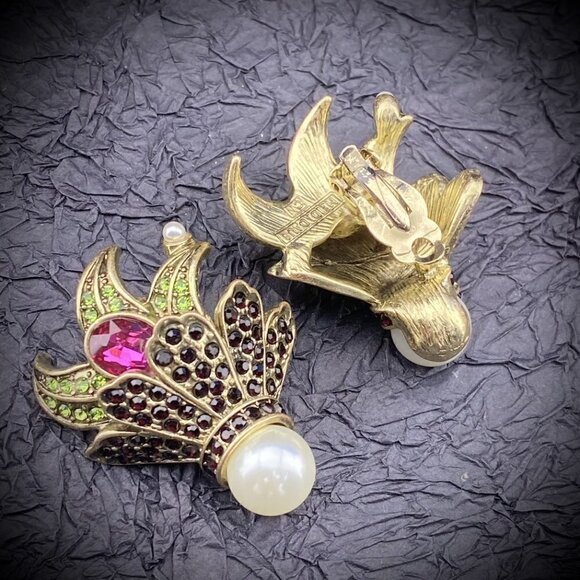 Heidi Daus Faux Pearl Clip On Earrings Statement Jewelry main image 0